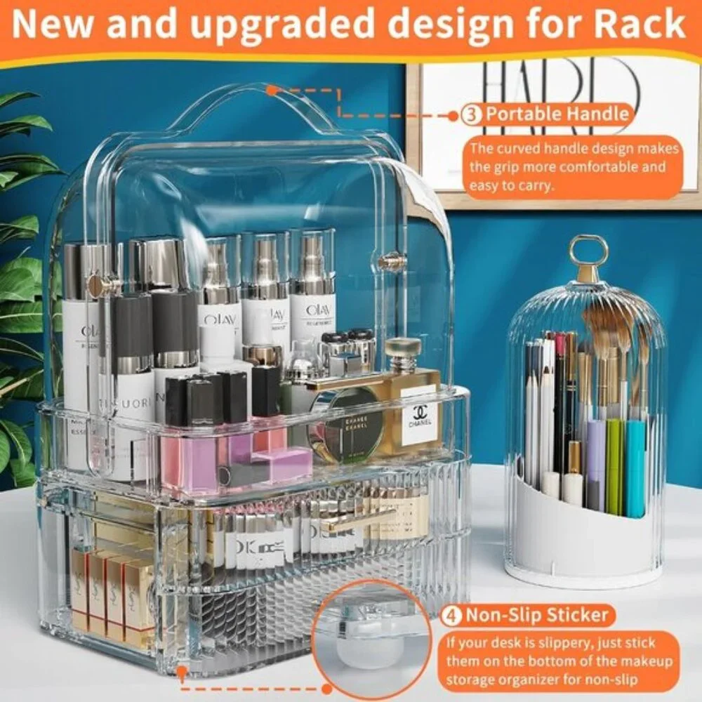 New Makeup Organizer, Clear Skincare Holder & Gift for Mom, Women, Teen Girls